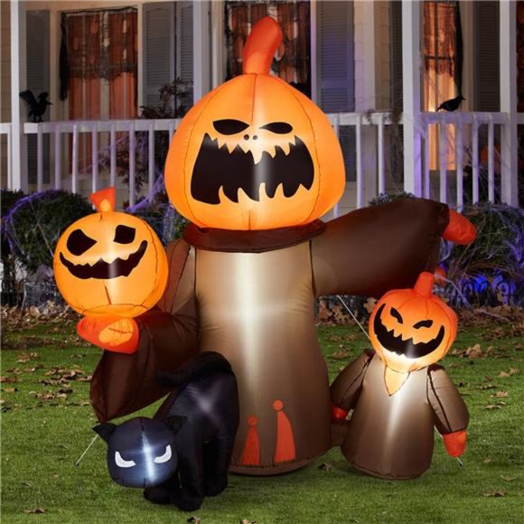 Halloween Inflatable Pumpkin Blow up LED Light Outdoor Yard Decor 5FT - Picture 1 of 10
